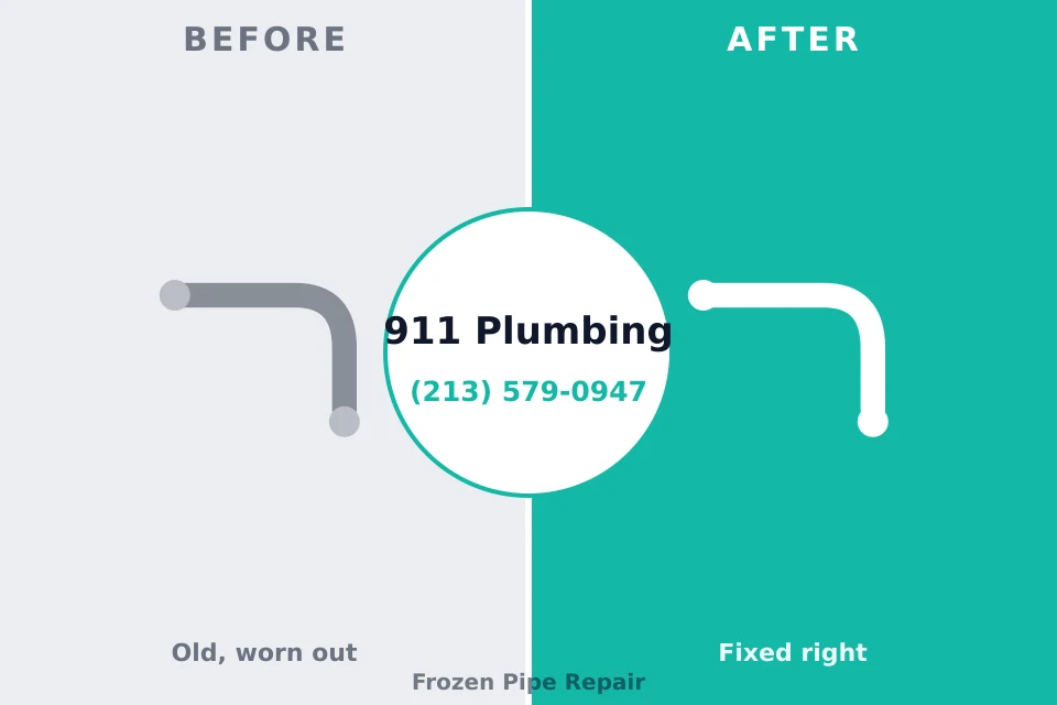 Before and after: plumbing repair Loma Linda, CA